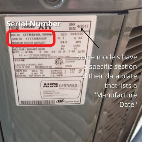 trane serial number lookup|trane air conditioning serial numbers.